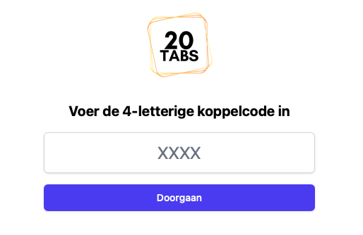 Inloggen en koppelcode invoeren in de app