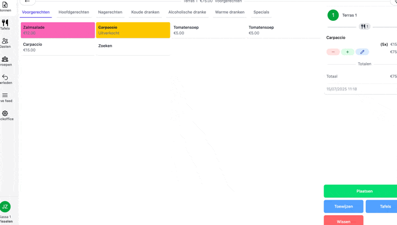 Dagvoorraad instellen via lang indrukken of rechtsklikken