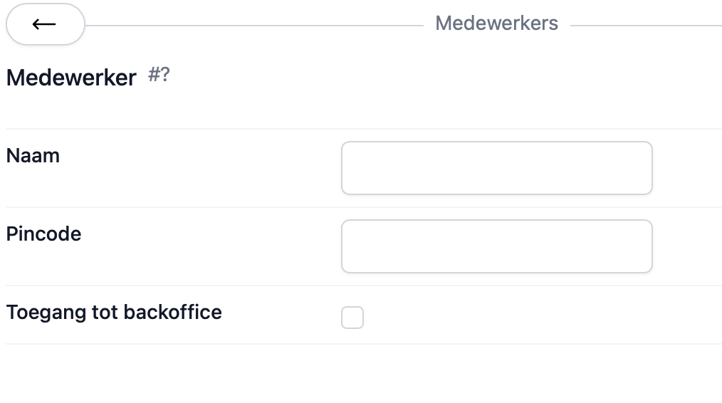 Medewerker toevoegen in de backoffice