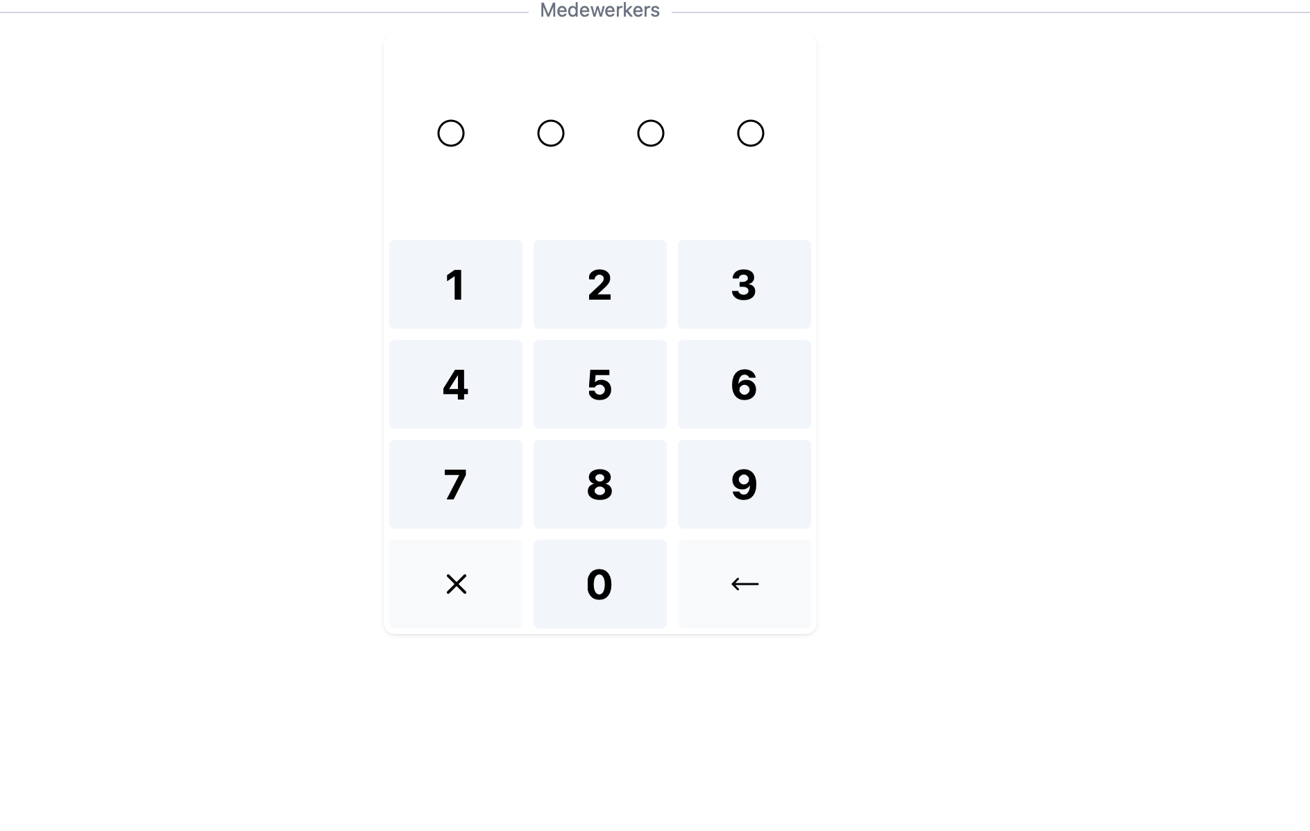 Inloggen met pincode op het kassascherm