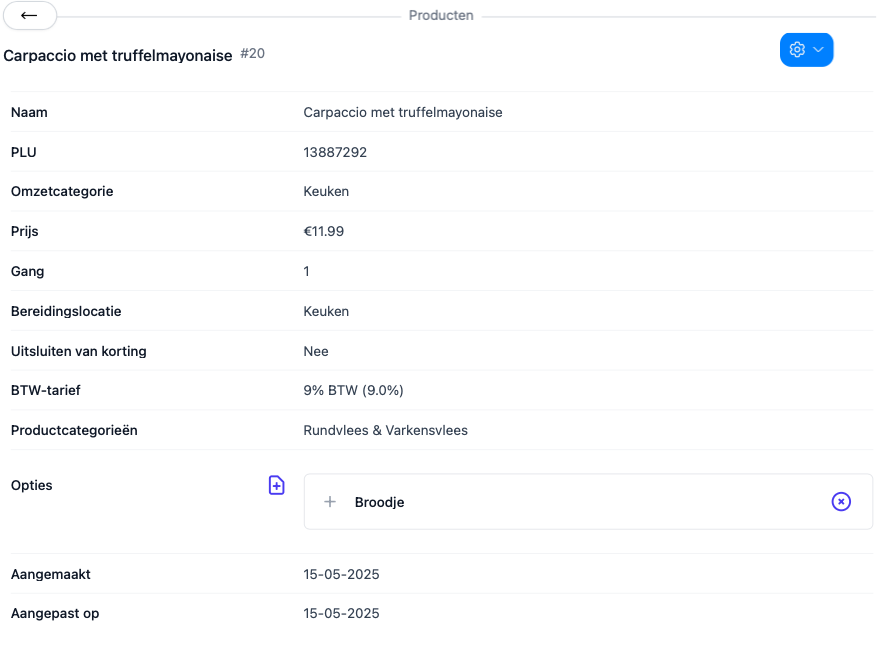 Productbeheer in de 20Tabs backoffice