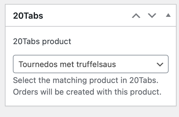 Product koppelen aan 20Tabs