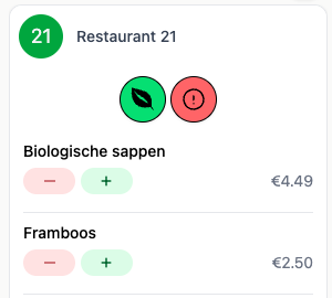 Bon met een marker op het kassascherm